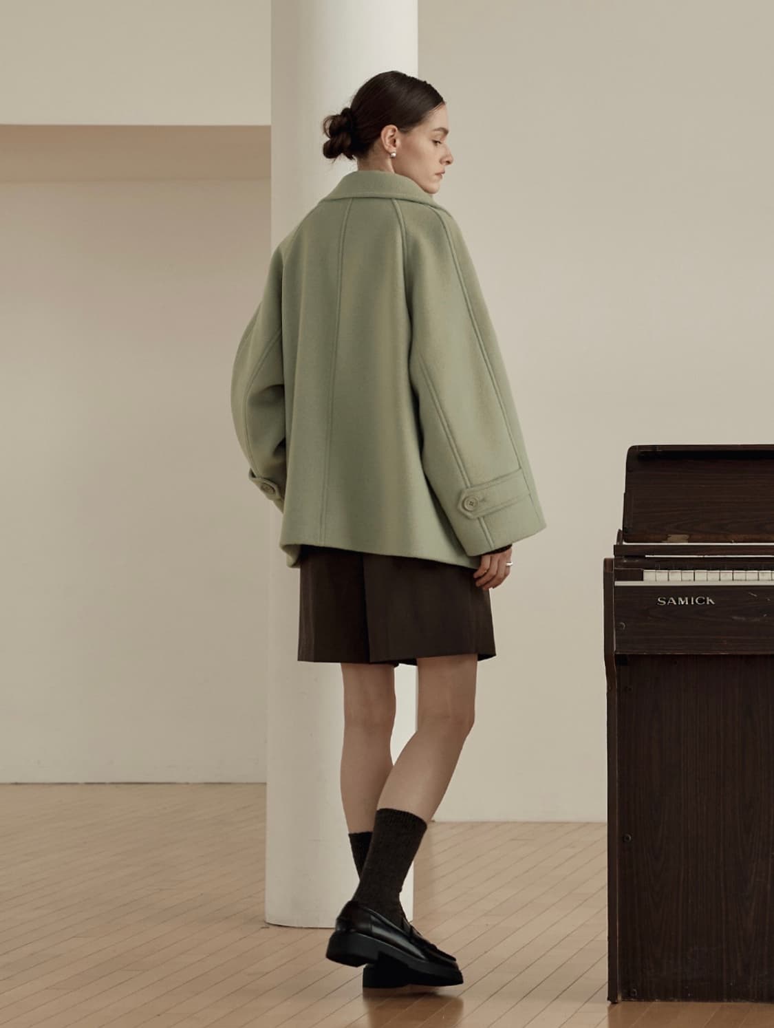 (새상품) 말차라떼컬러 캐시미어코트 (정가 40만원대) 상품이미지4