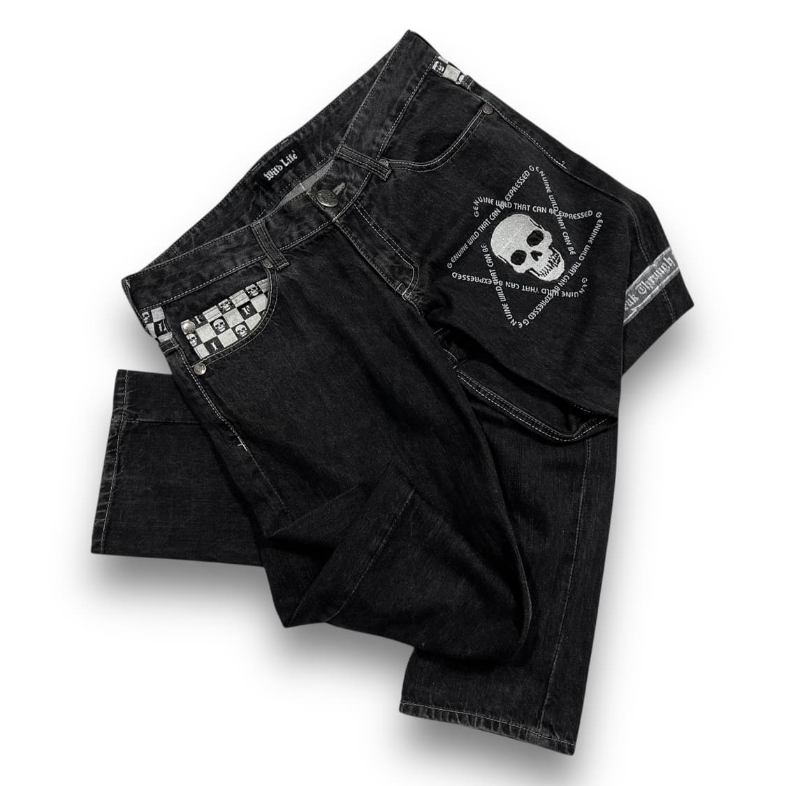 Wild Life 00s Punk Skulls Rock Jeans 상품이미지1