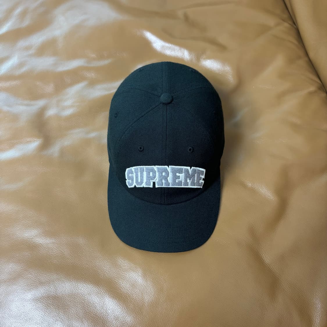 Supreme 슈프림 블랙 6패널 볼캡 모자 (Washed Black) 상품이미지5