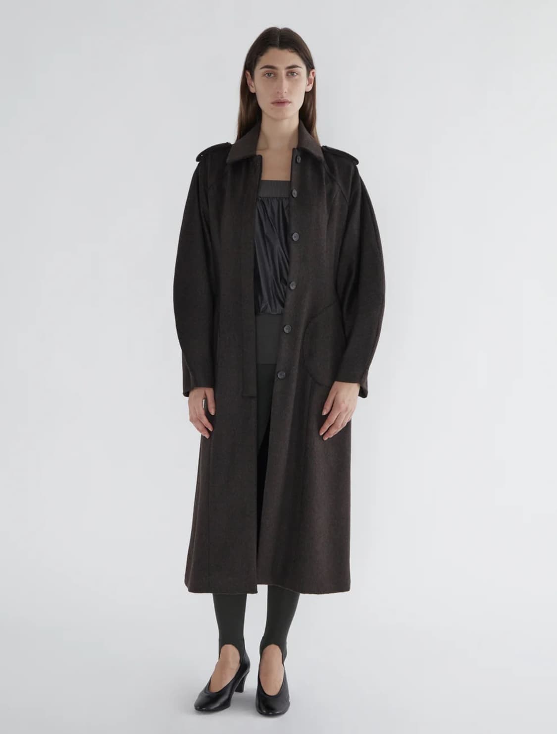 [XS,S,L]팔로마울 Isabel 울 코트/브라운 상품이미지5