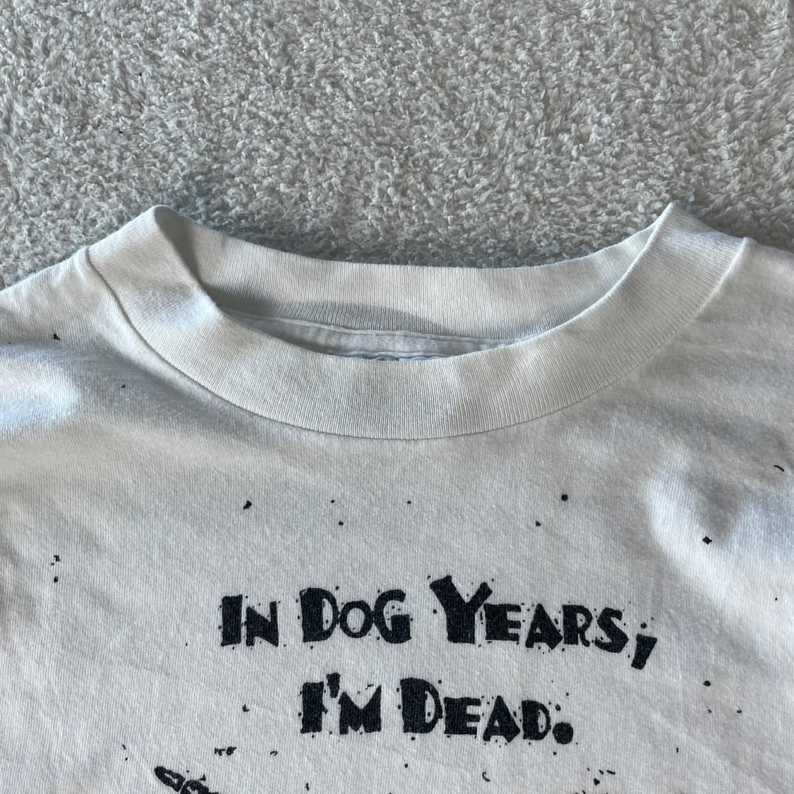 90s In Dog Years, I’m Dead 싱글스티치 반팔 티셔츠  상품이미지4