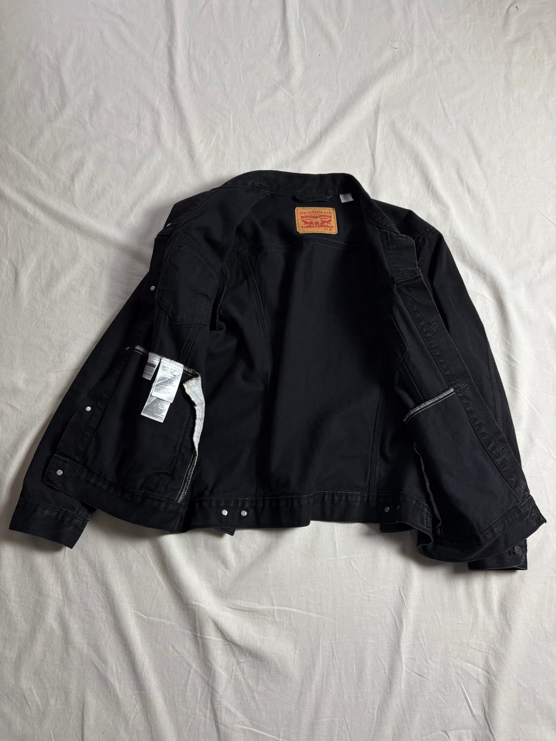 Levis 리바이스 블랙 데님 트러커 자켓 XL 상품이미지3