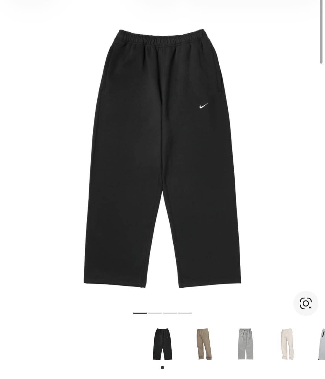 (M) 나이키 NSW 스우시 오픈 헴 플리스 팬츠 블랙 상품이미지1