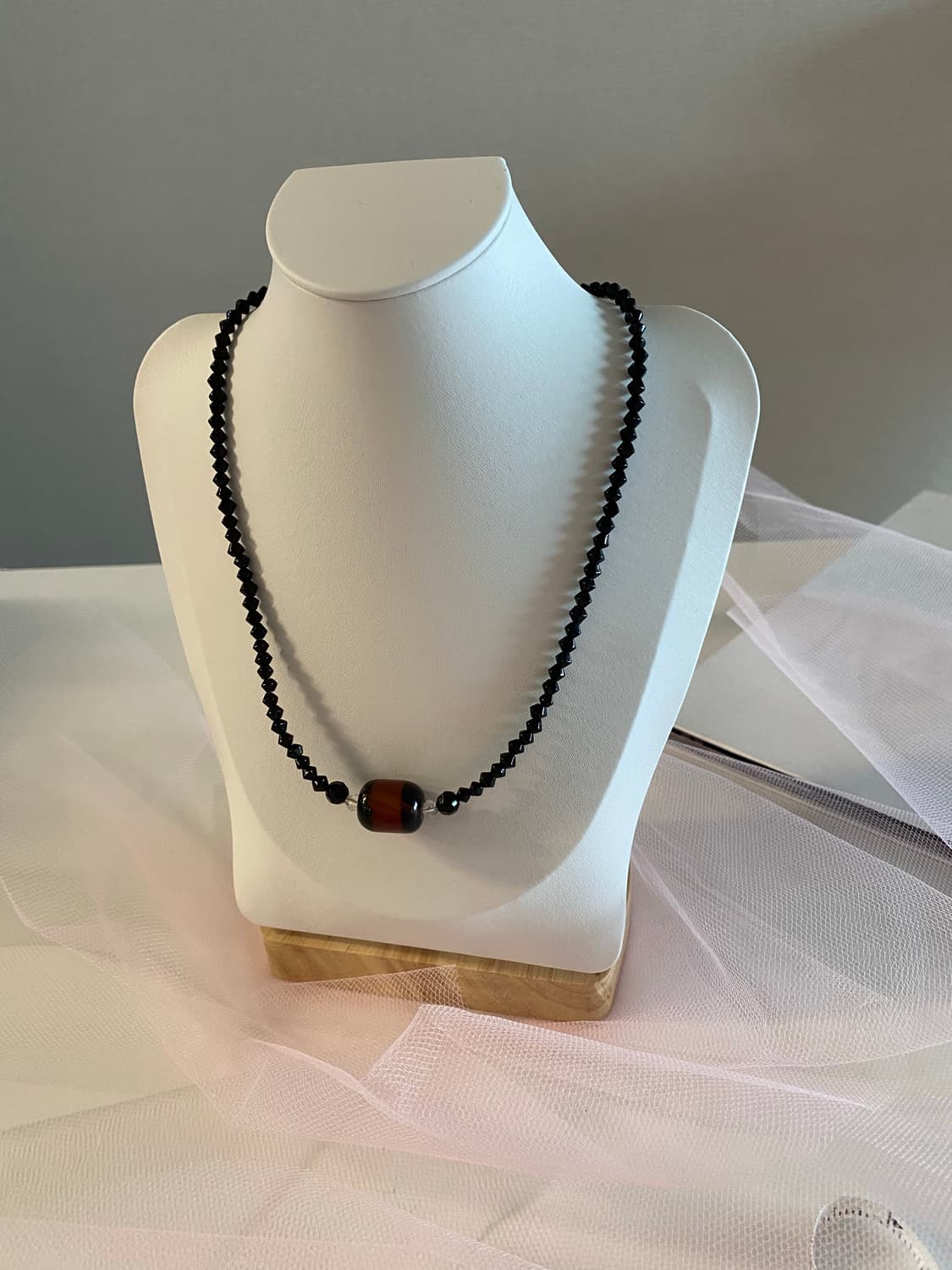 빈티지 블랙 컷팅 비즈 네크리스  상품이미지2