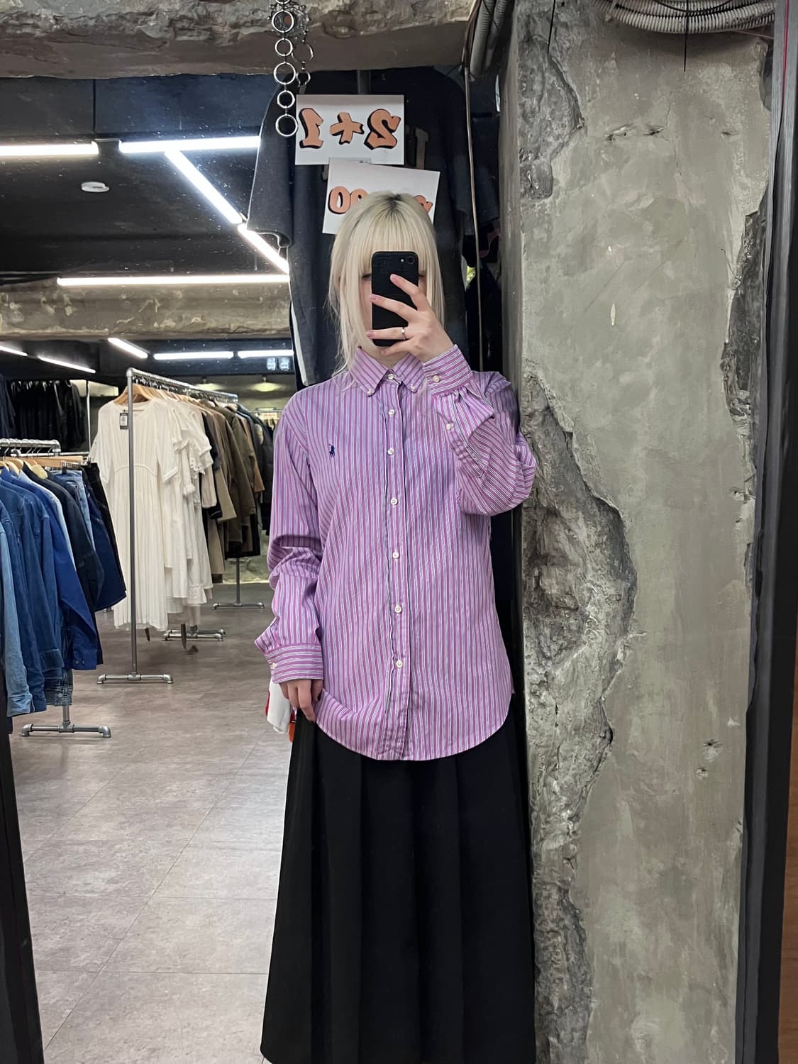 폴로 랄프로렌 스트라이프 셔츠 퍼플 핑크 #csz4106 상품이미지2