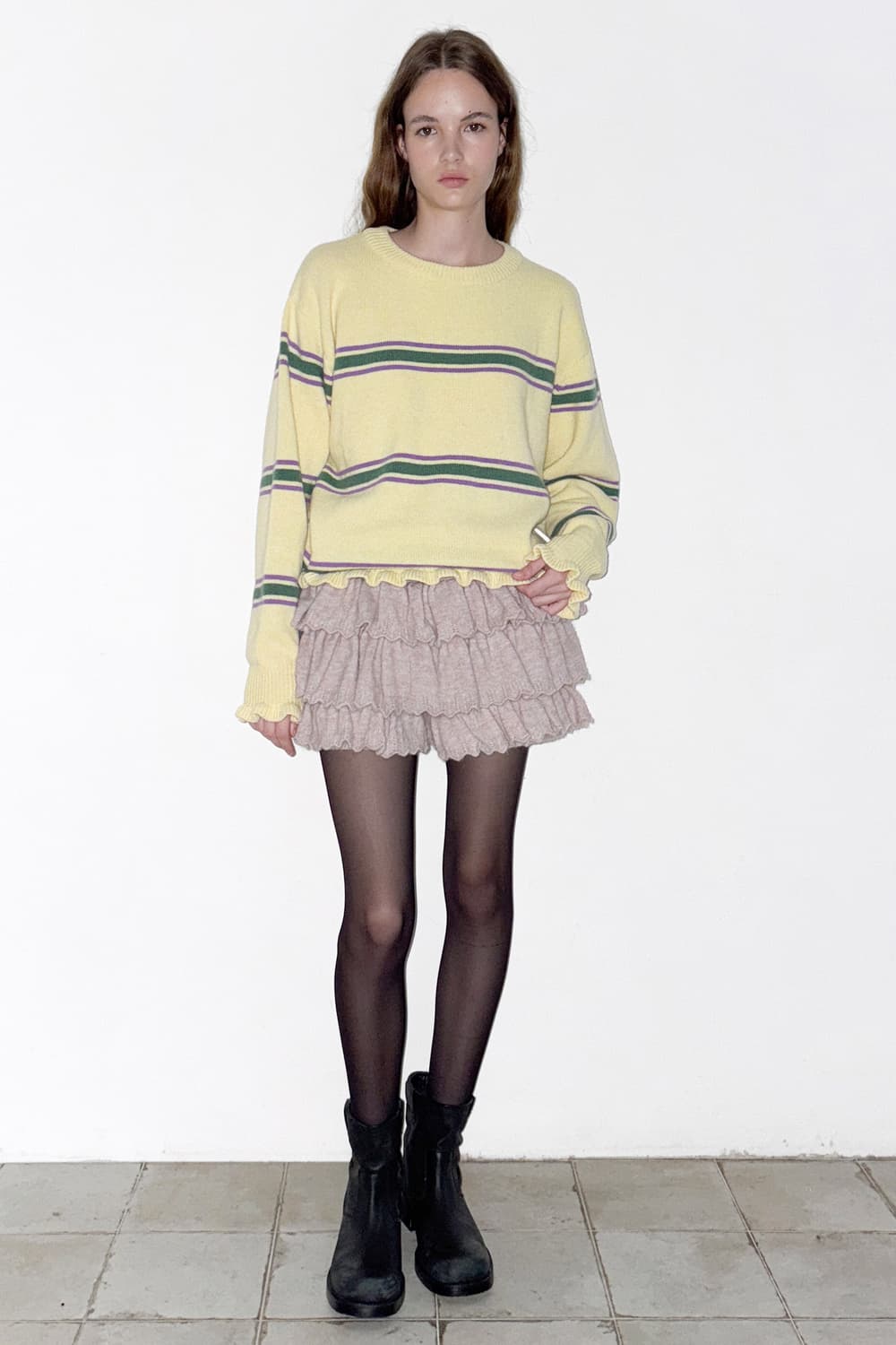Sinoon Ruffle Knit Pants (Candy) 상품이미지5