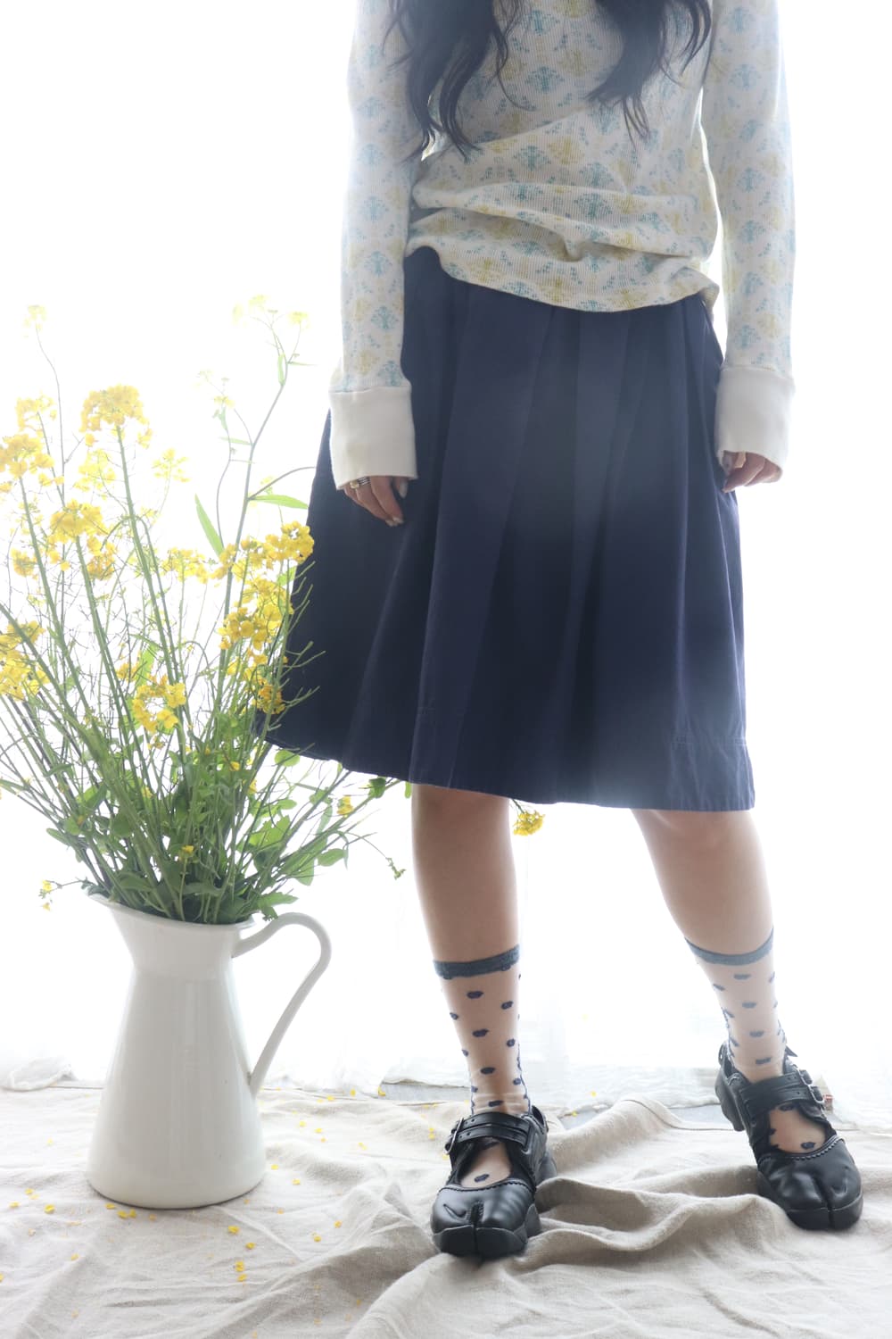 [MHL] Navy Midi Skirt 상품이미지4