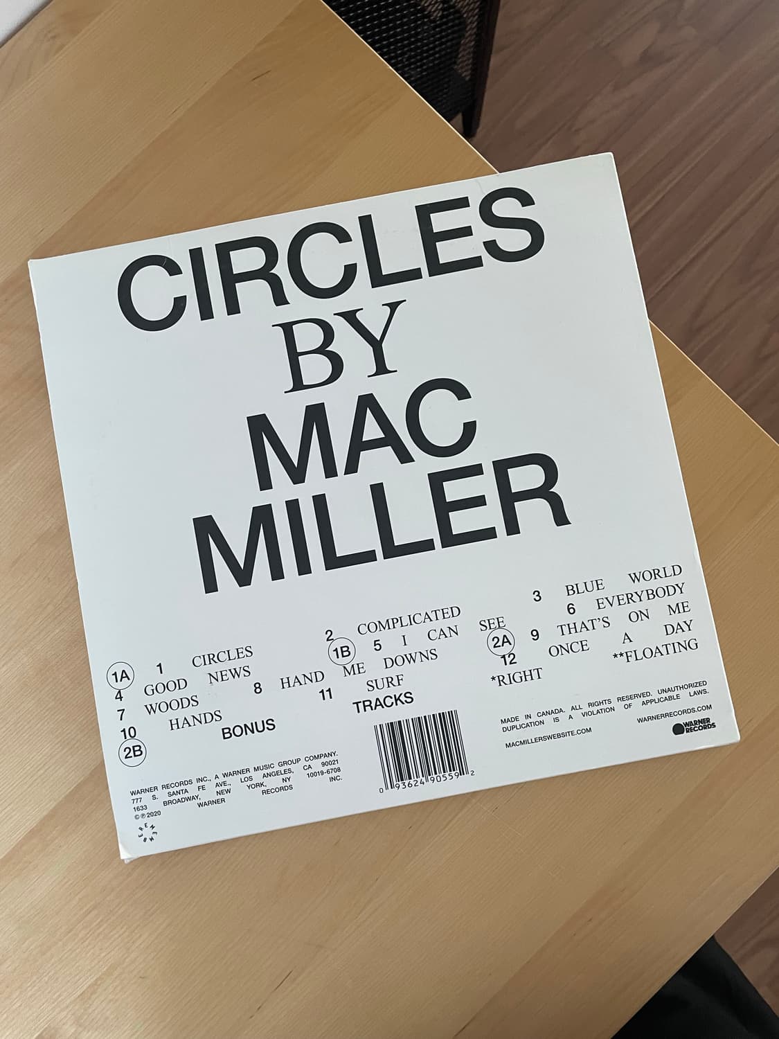 맥 밀러 circles 투명 lp 상품이미지2