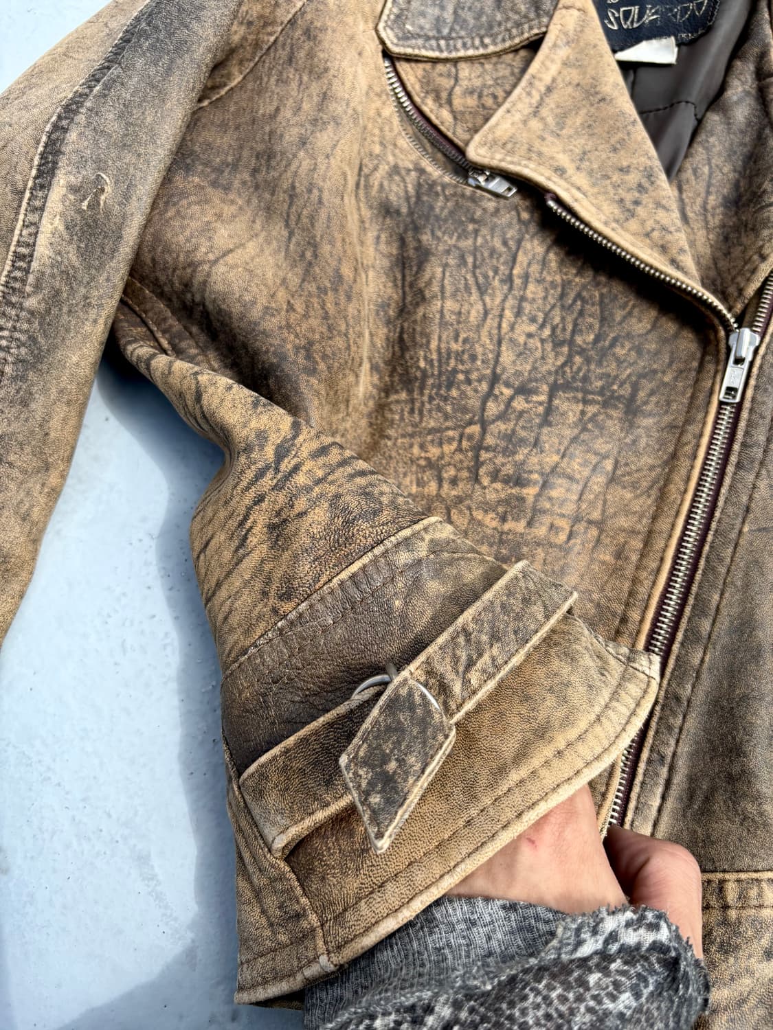 “Vintage” Genuine Leather Grunge Washed  상품이미지6