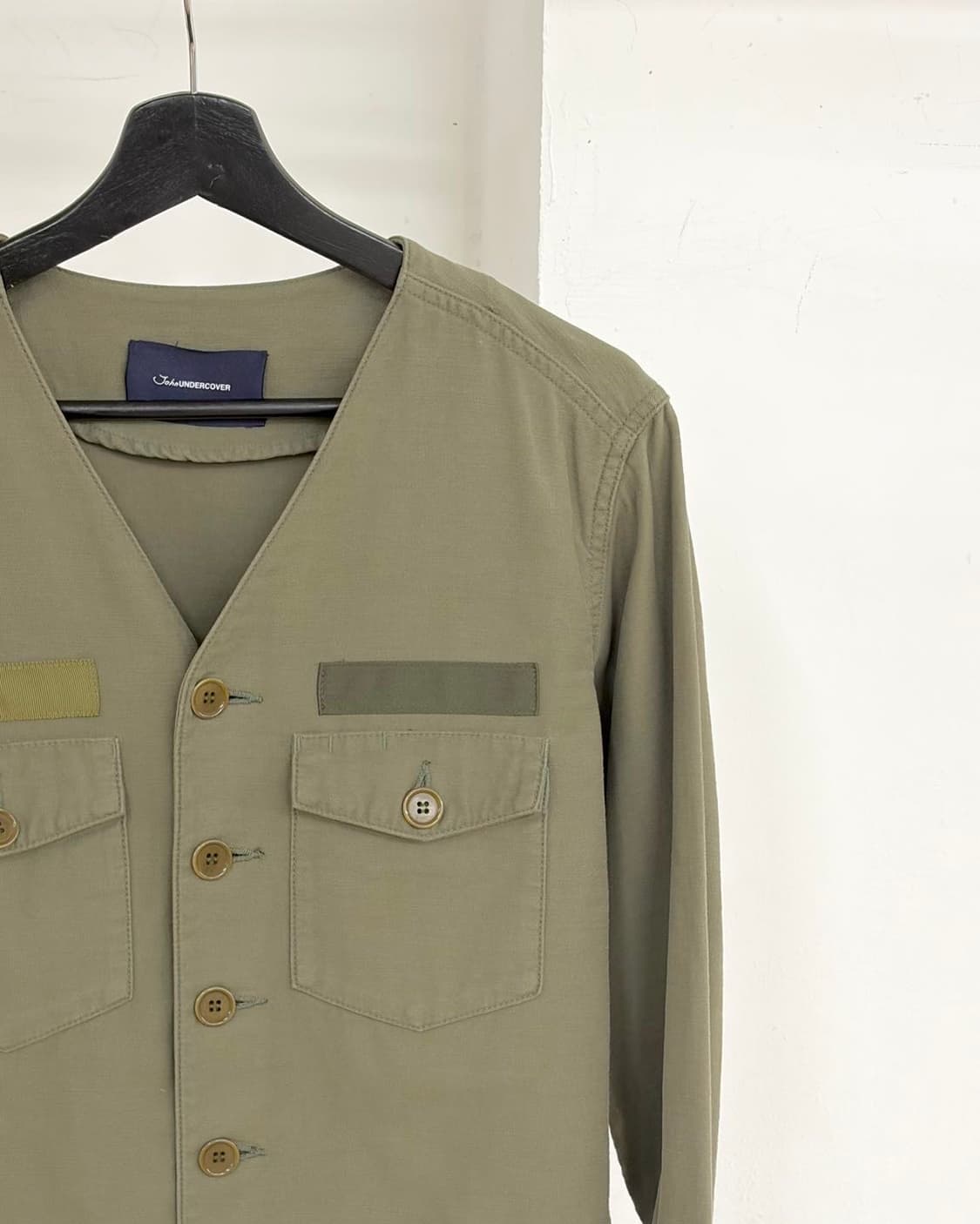존 언더커버 카키 네이비 배색 도킹 롱자켓  상품이미지3