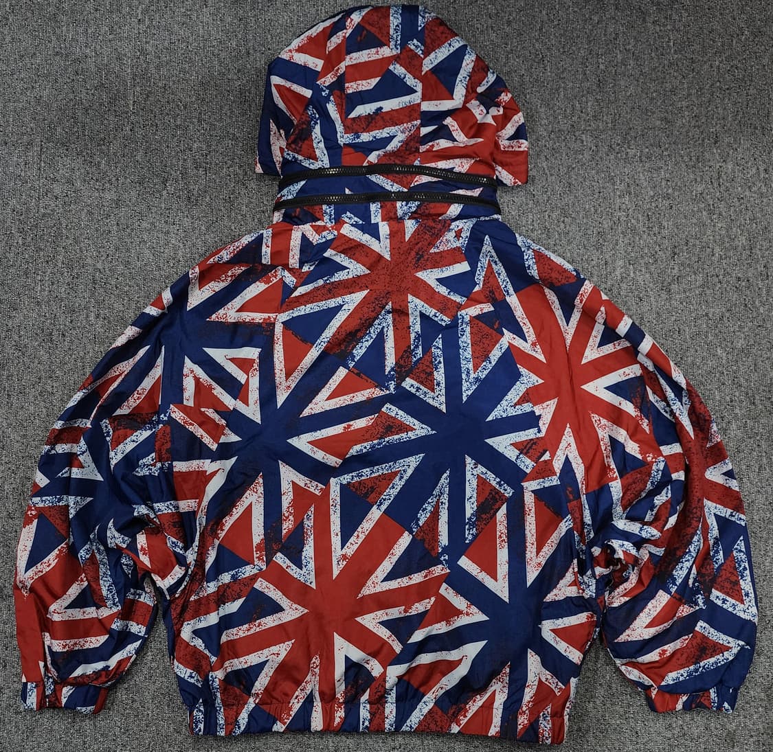 일본 빈티지 유니언잭 패턴 후드 바람막이 L 상품이미지2