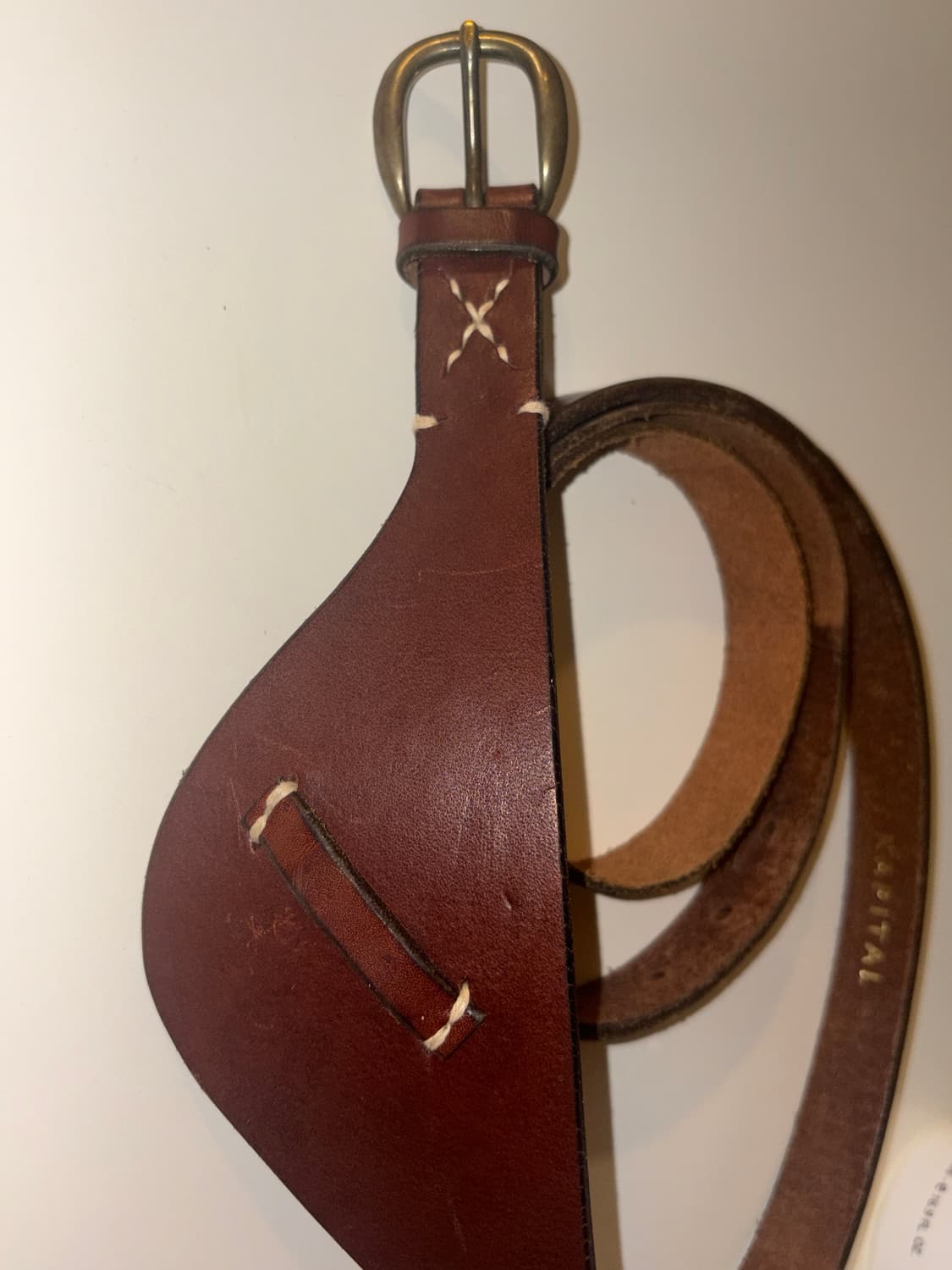 KAPITAL 캐피탈 브라운 레더 빈티지 벨트 상품이미지4