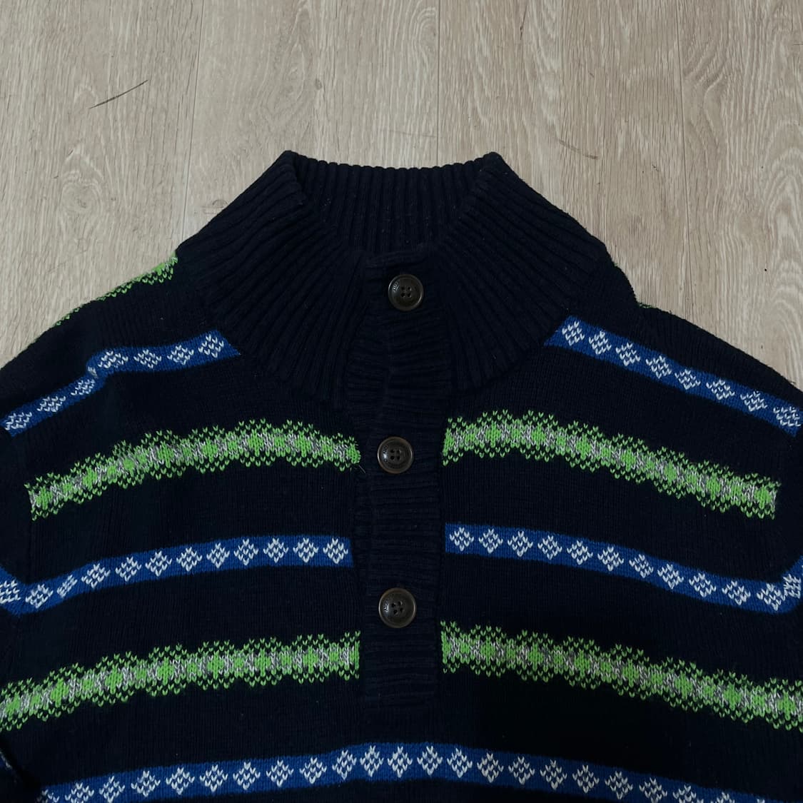 아메리칸 이글 스트라이프 3버튼 넥 스웨터 XL/105 상품이미지2