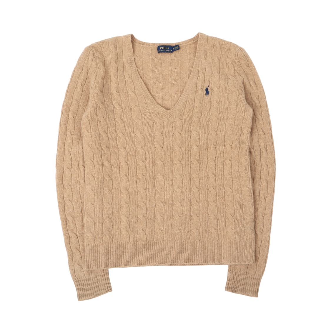 폴로 랄프로렌 베이지 울 캐시미어 브이넥 니트 상품이미지1