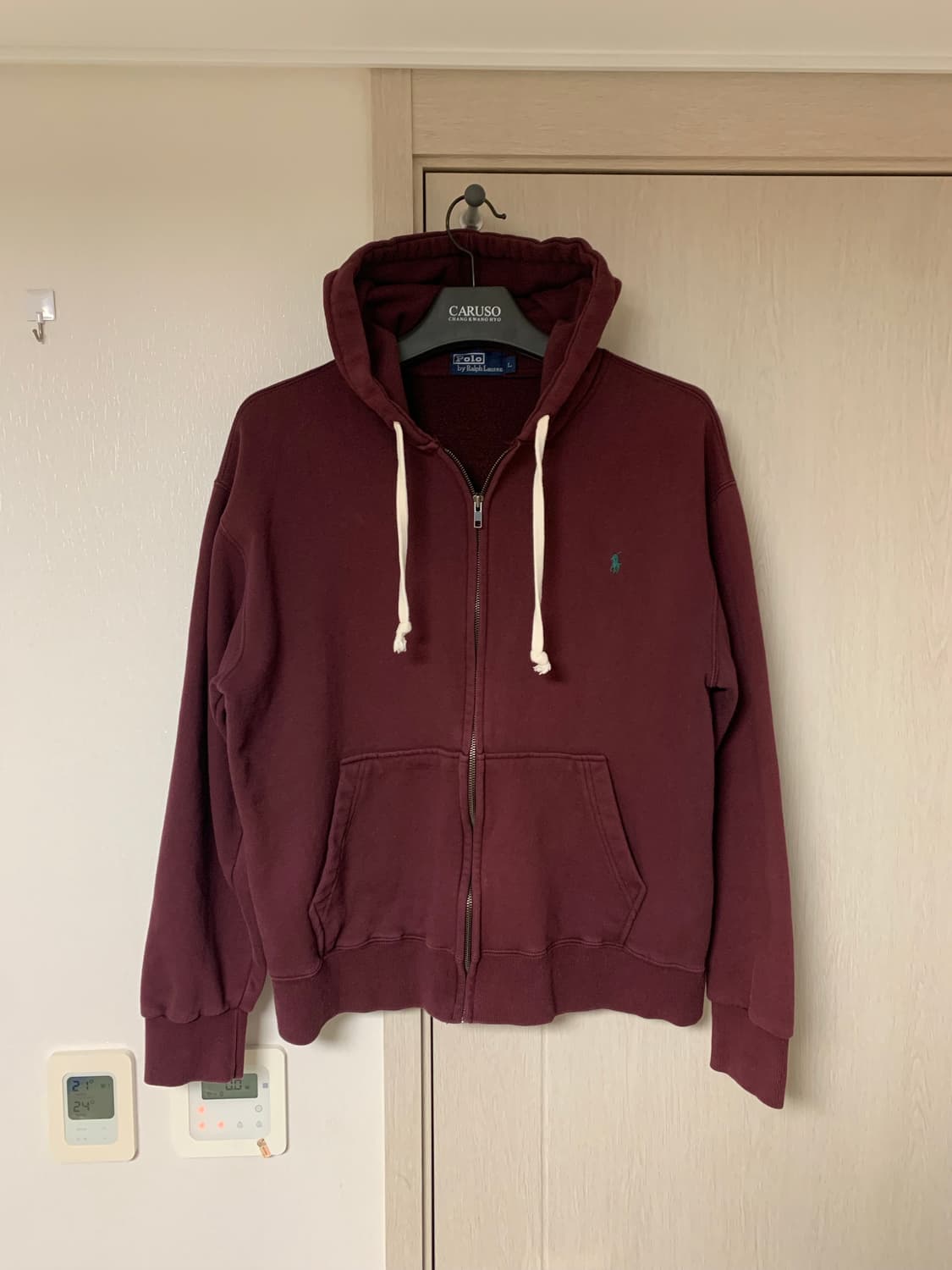 폴로 후드집업 버건디 상품이미지1