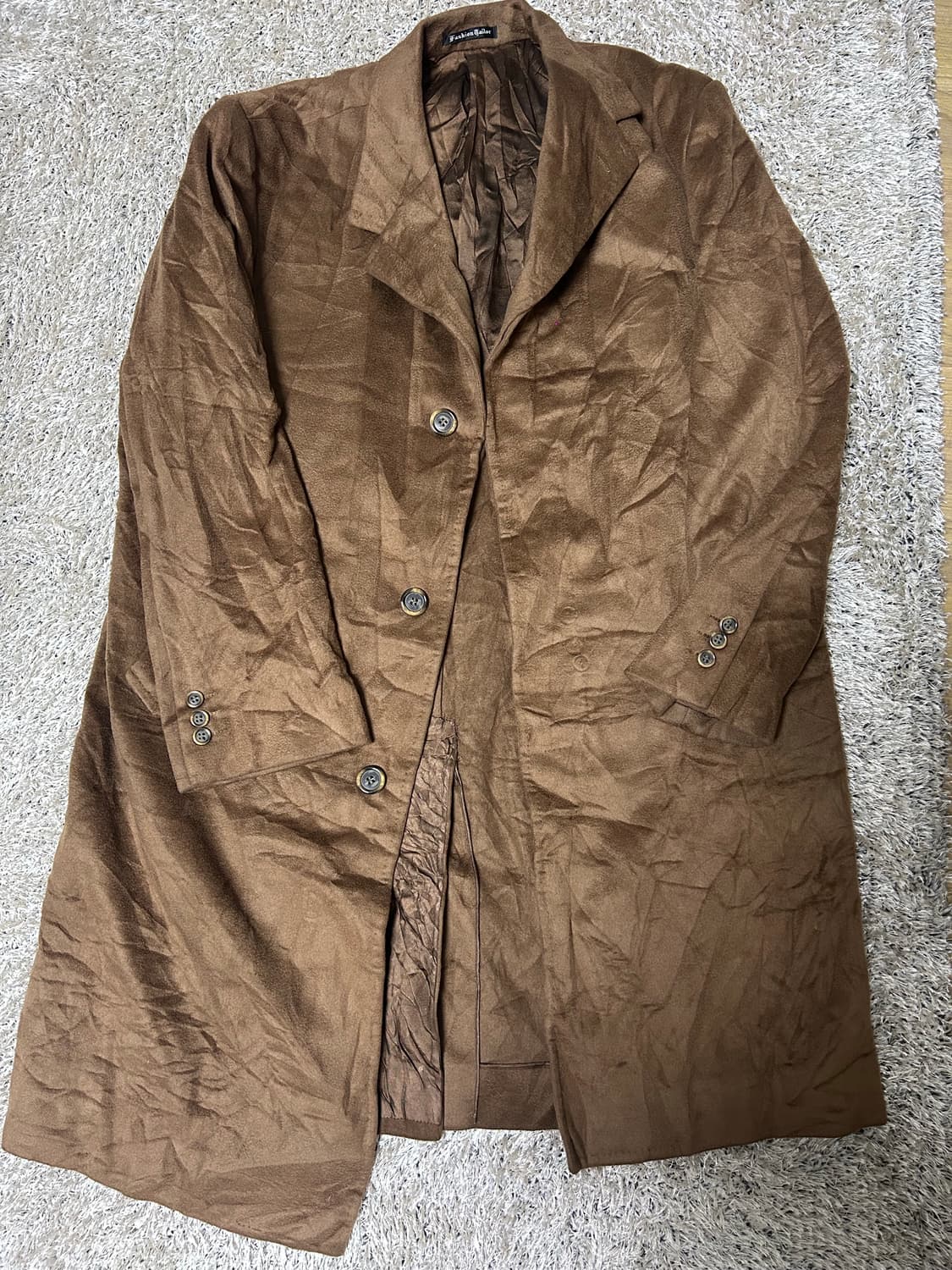 브라운 일본제 캐시미어 코트 사이즈 110 상품이미지1