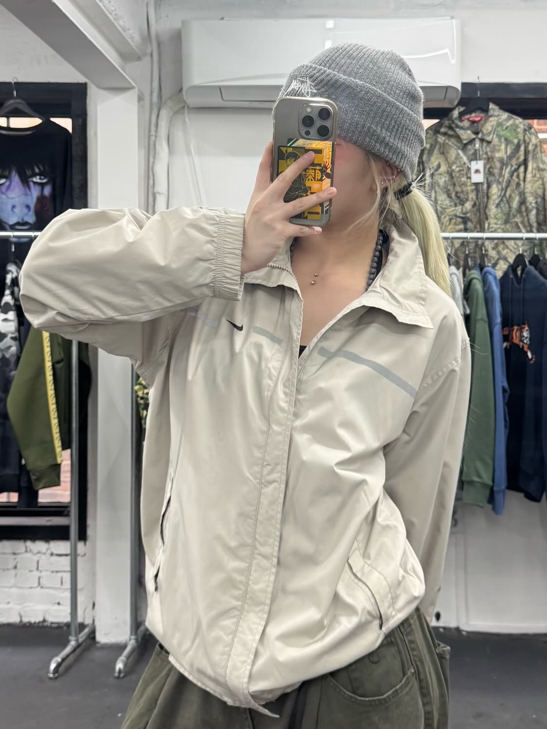 나이키 올드스쿨 베이지 바람막이 상품이미지4