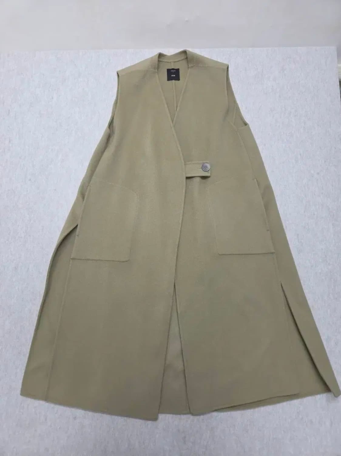 여성 66size 시스템 캐시미어 울 혼방 롱조끼 코트 상품이미지6