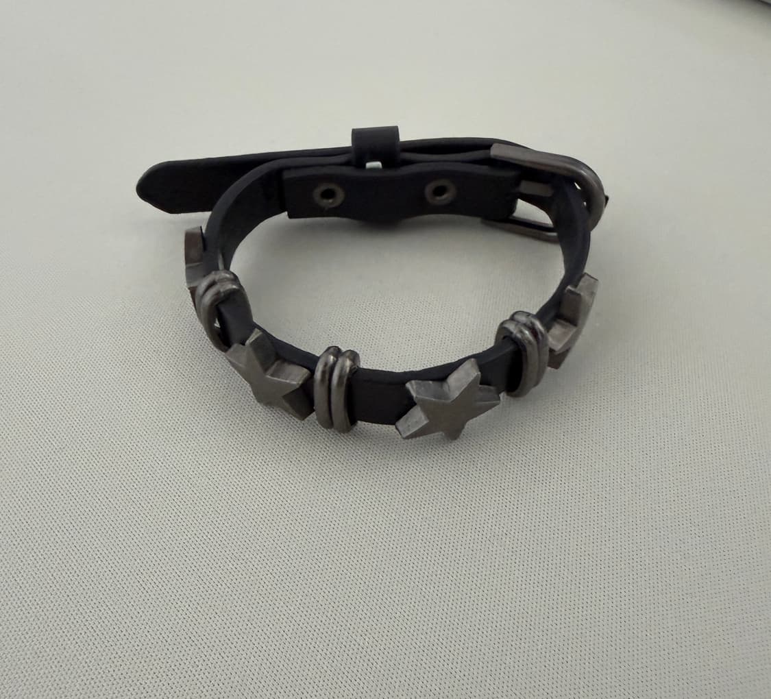 black leather star 팔찌 상품이미지1