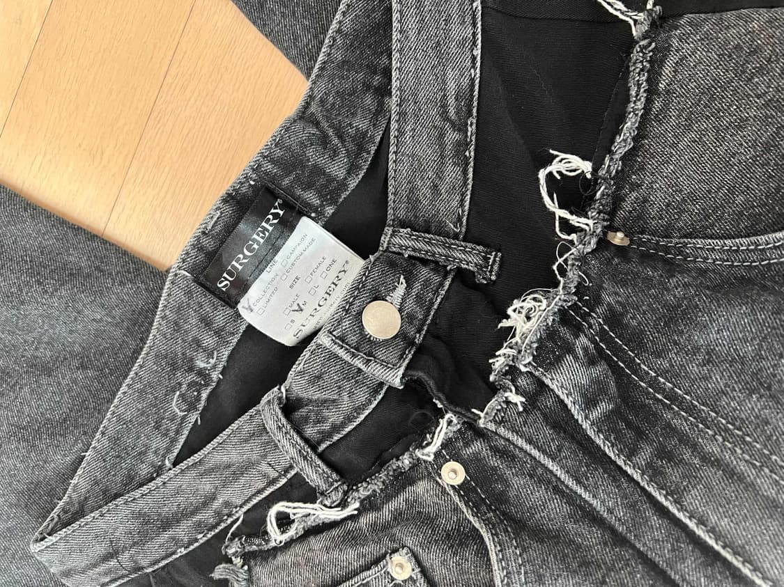 써저리 데님팬츠 블랙 상품이미지4