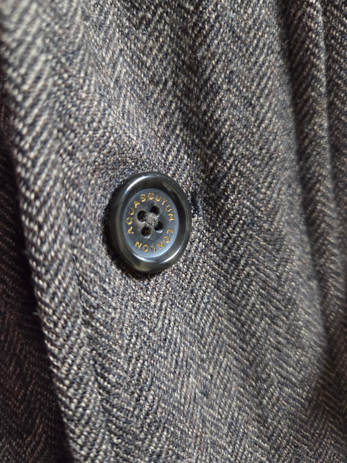 아쿠아스큐텀 헤링본 울 블루종 자켓 M 상품이미지9