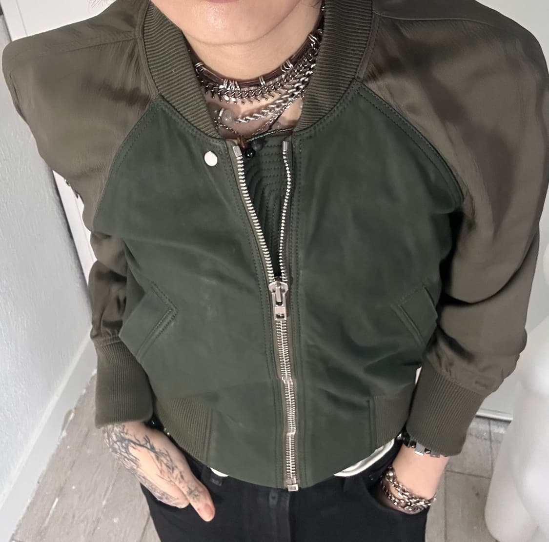 Rick Owens cropped flight bomber jacket 상품이미지2