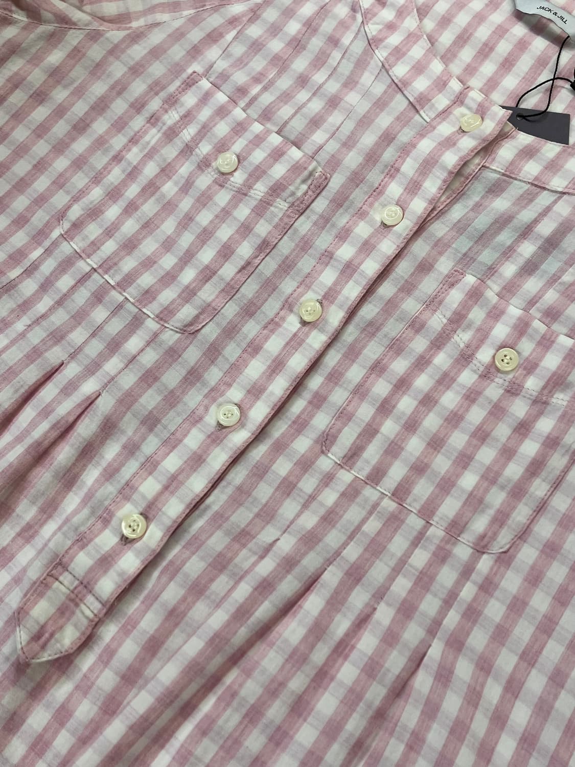 빈티지 체크 블라우스 핑크 #csz4018 상품이미지4