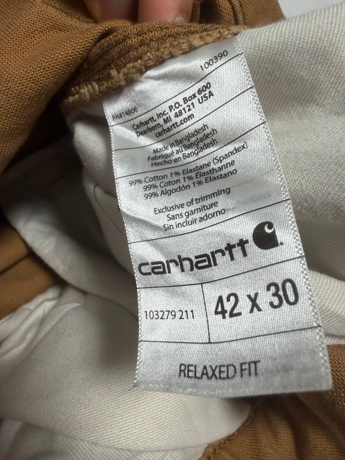 빅사이즈 칼하트 싱글니카펜터팬츠 42x30 상품이미지4