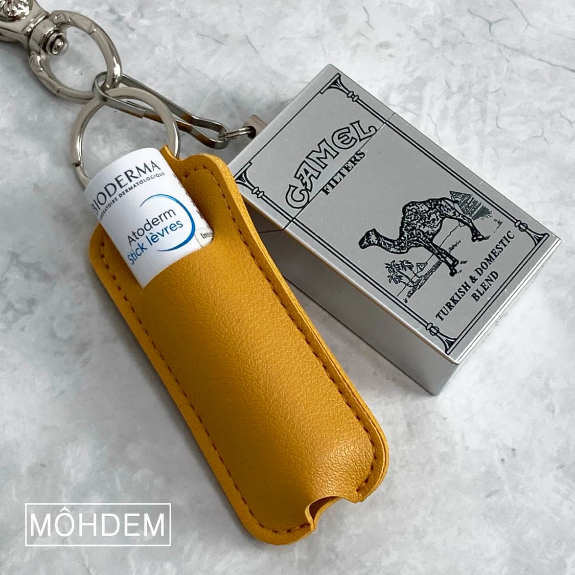 [Unsex] 립밤 가죽케이스 카멜 키링 열쇠고리 상품이미지6