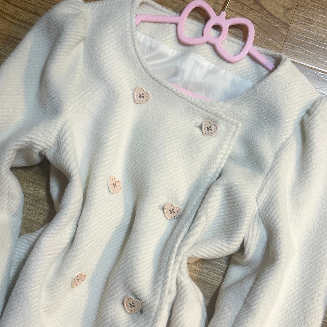 빈티지 달천깔 퍼 코트 히메갸루 로걀 라떼 이시하라사토미 딸기 도트 상품이미지2