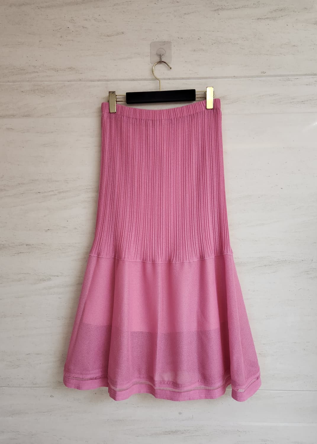 오즈세컨 백플리츠 러플패널 니트셋업 66사이즈 상품이미지9