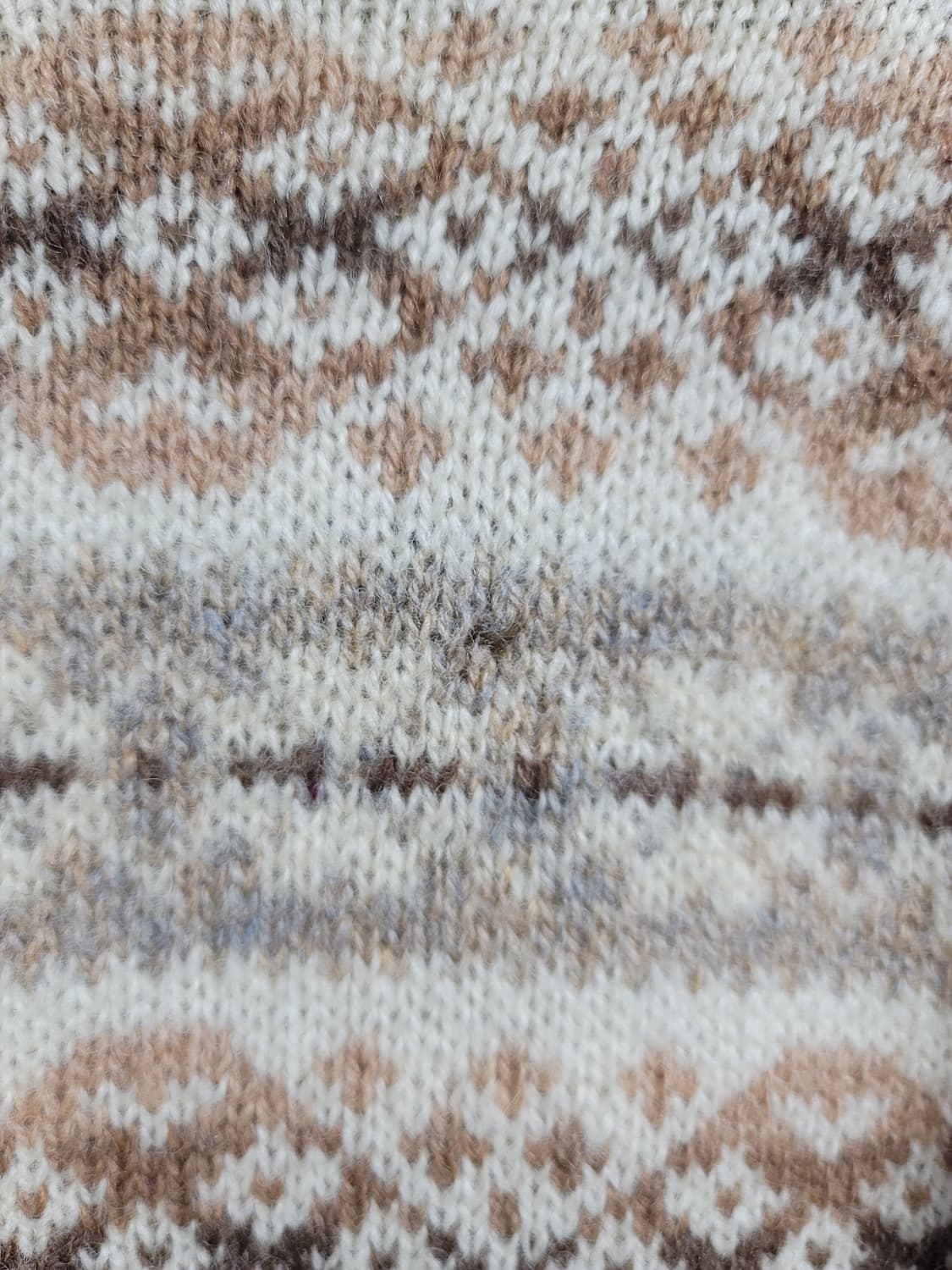 빈티지 스코틀랜드 페어아일 울 니트 베이지 브라운 라벤더 상품이미지7