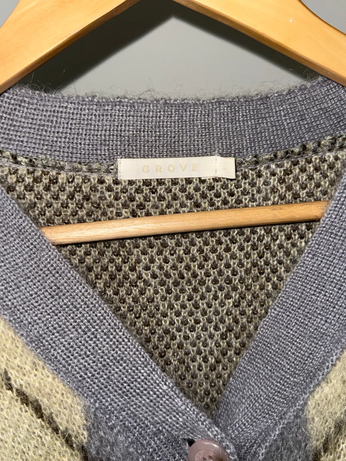 Grove 라벤더 아가일 니트 가디건 상품이미지4