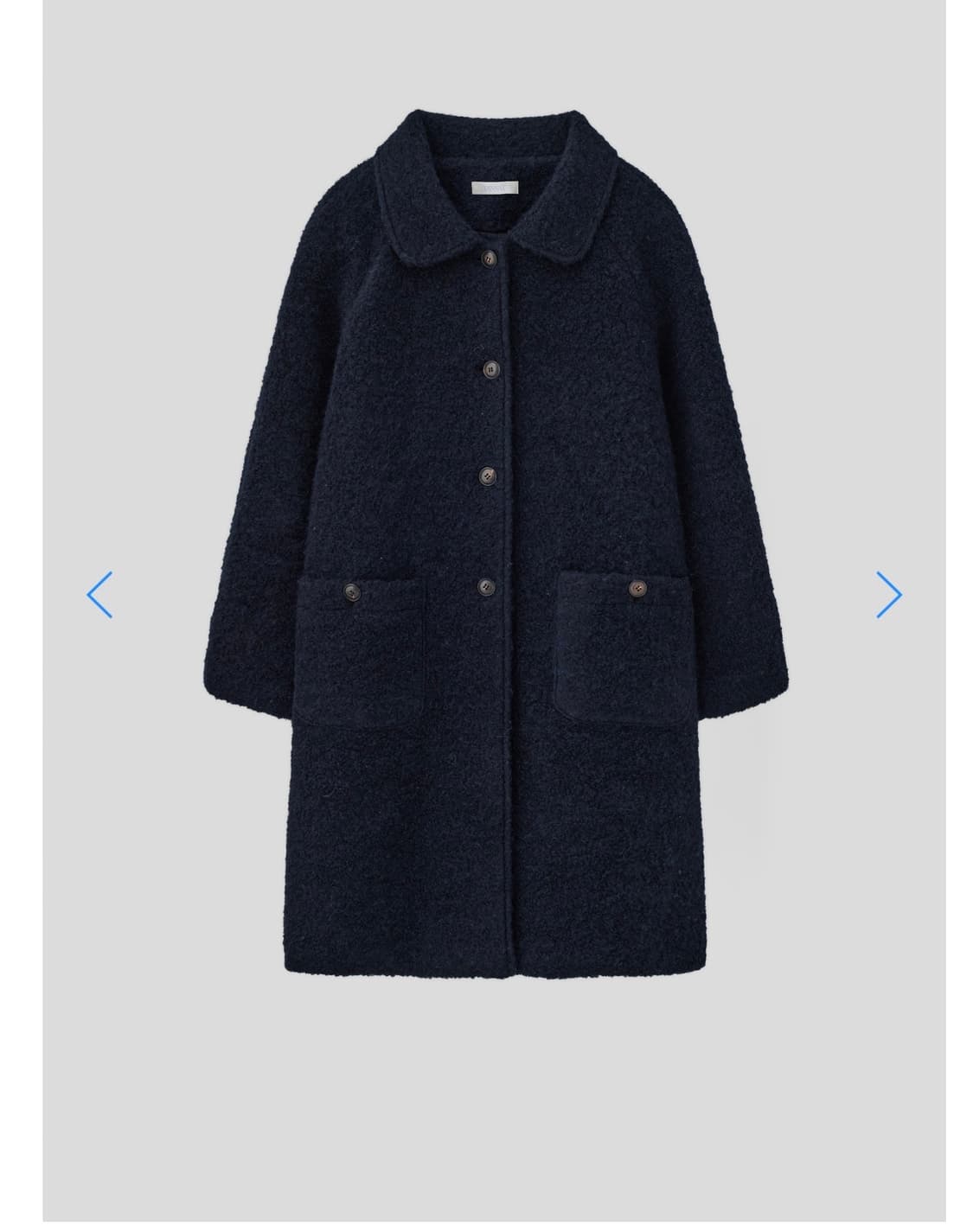 [택달린새상품] 타낫 알파카 부클 롱 코트 네이비 tannat 상품이미지3