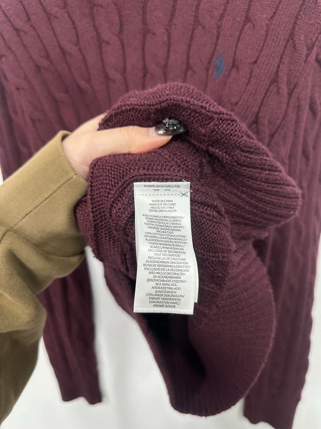 폴로 버건디 꽈배기 니트  상품이미지4