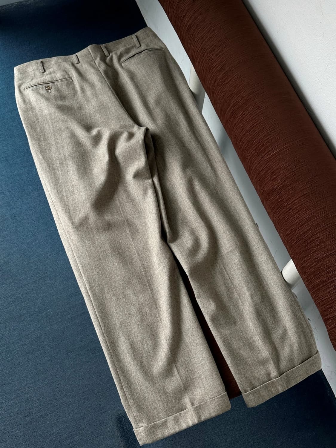 Tweed design 2 tuck wide straight slacks 상품이미지9