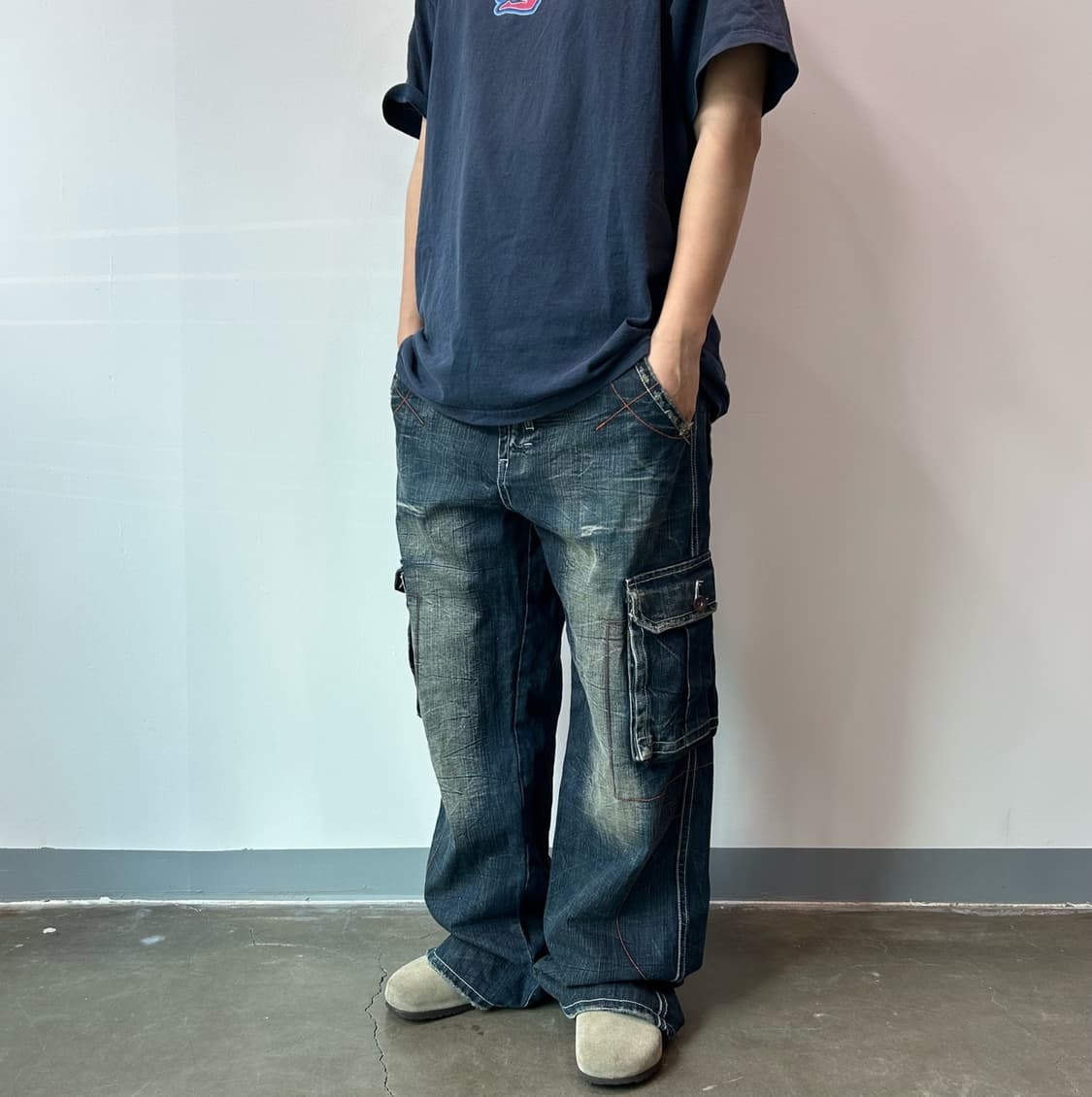 빈티지 데님 카고 팬츠 상품이미지7