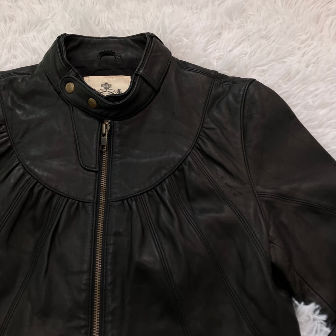 빈티지 리얼 레더 트임 레더 자켓 o-785 y2k 스트릿 갸루 펑키  상품이미지3