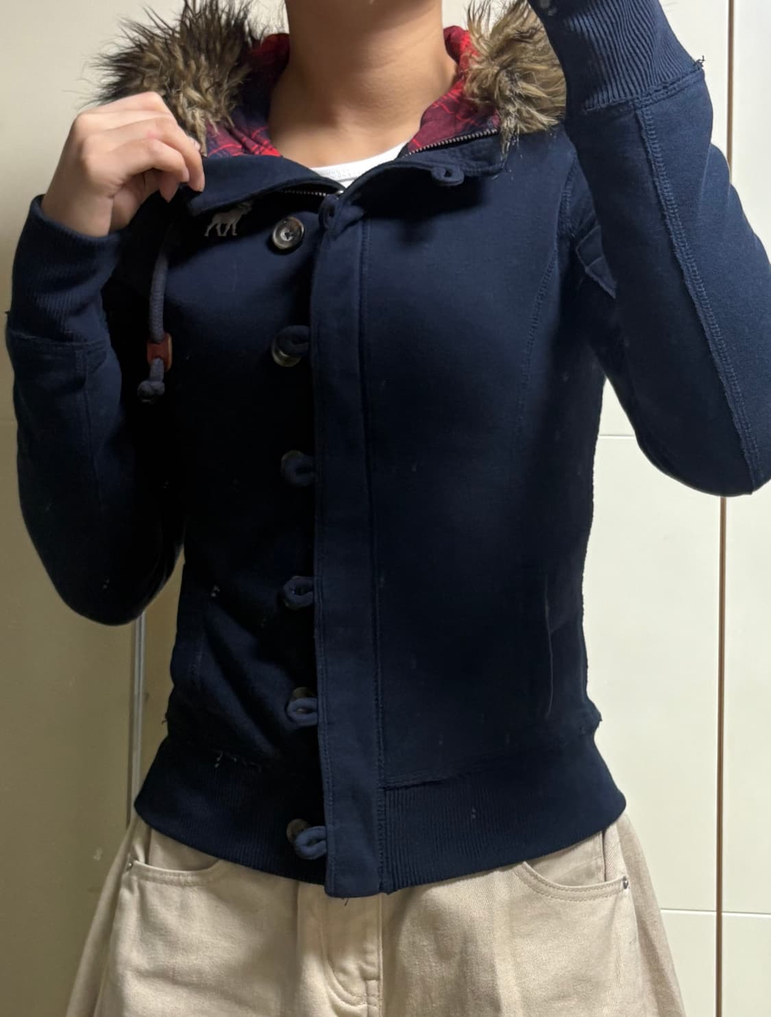 아베크롬비 퍼 울프죠 네이비 후드집업 상품이미지1