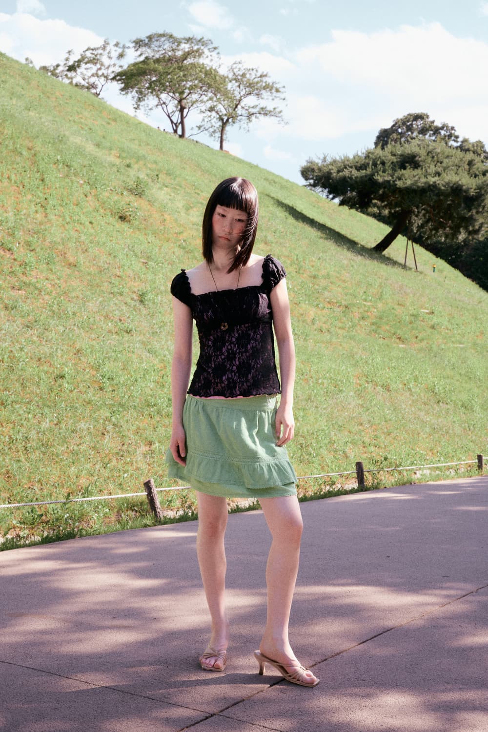 빈티지 페어리 블랙 핑크 블라우스 상품이미지4