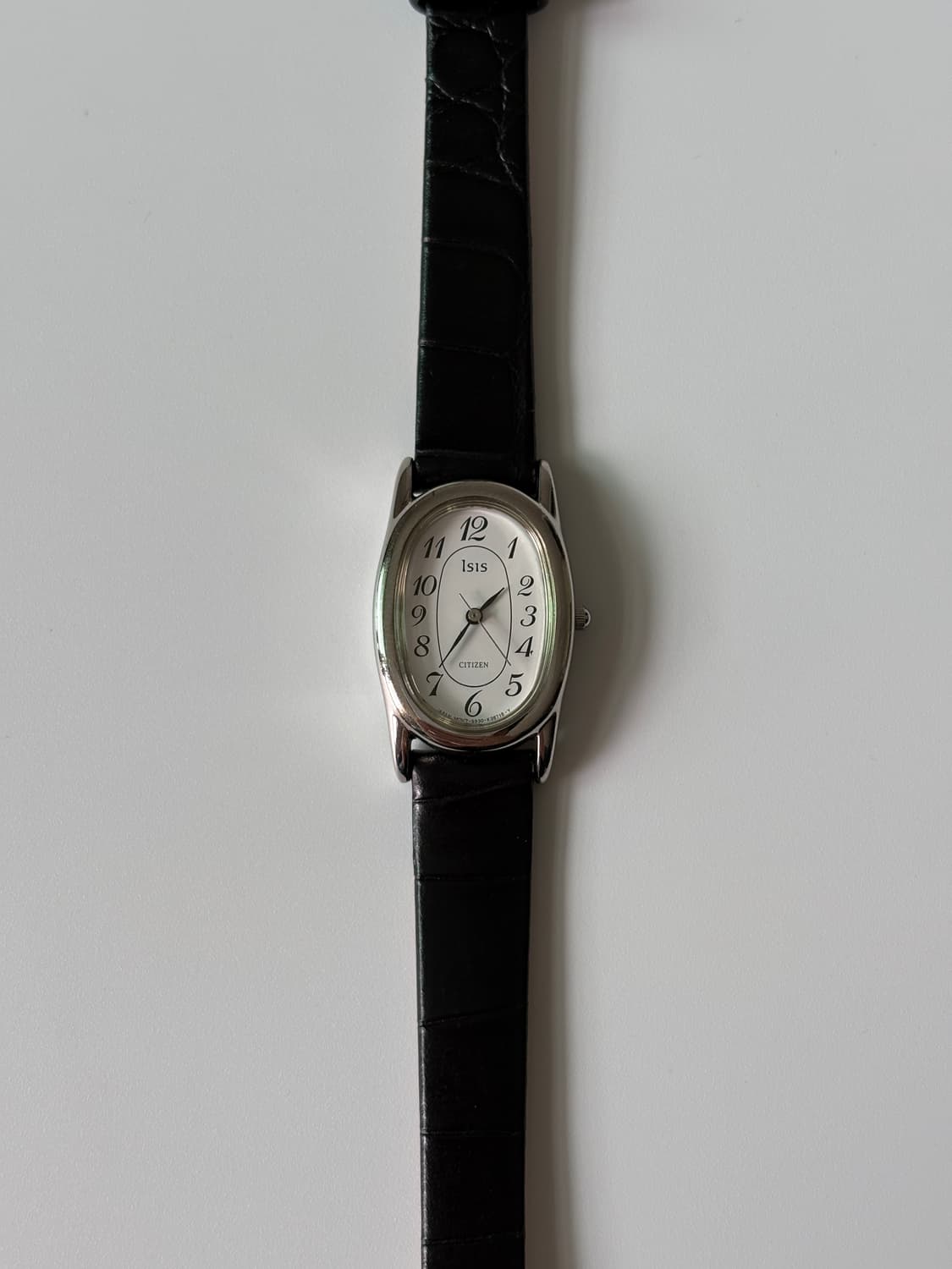 1990년대 Isis 아라빅 인덱스 실버 오벌 쿼츠 여성  상품이미지1