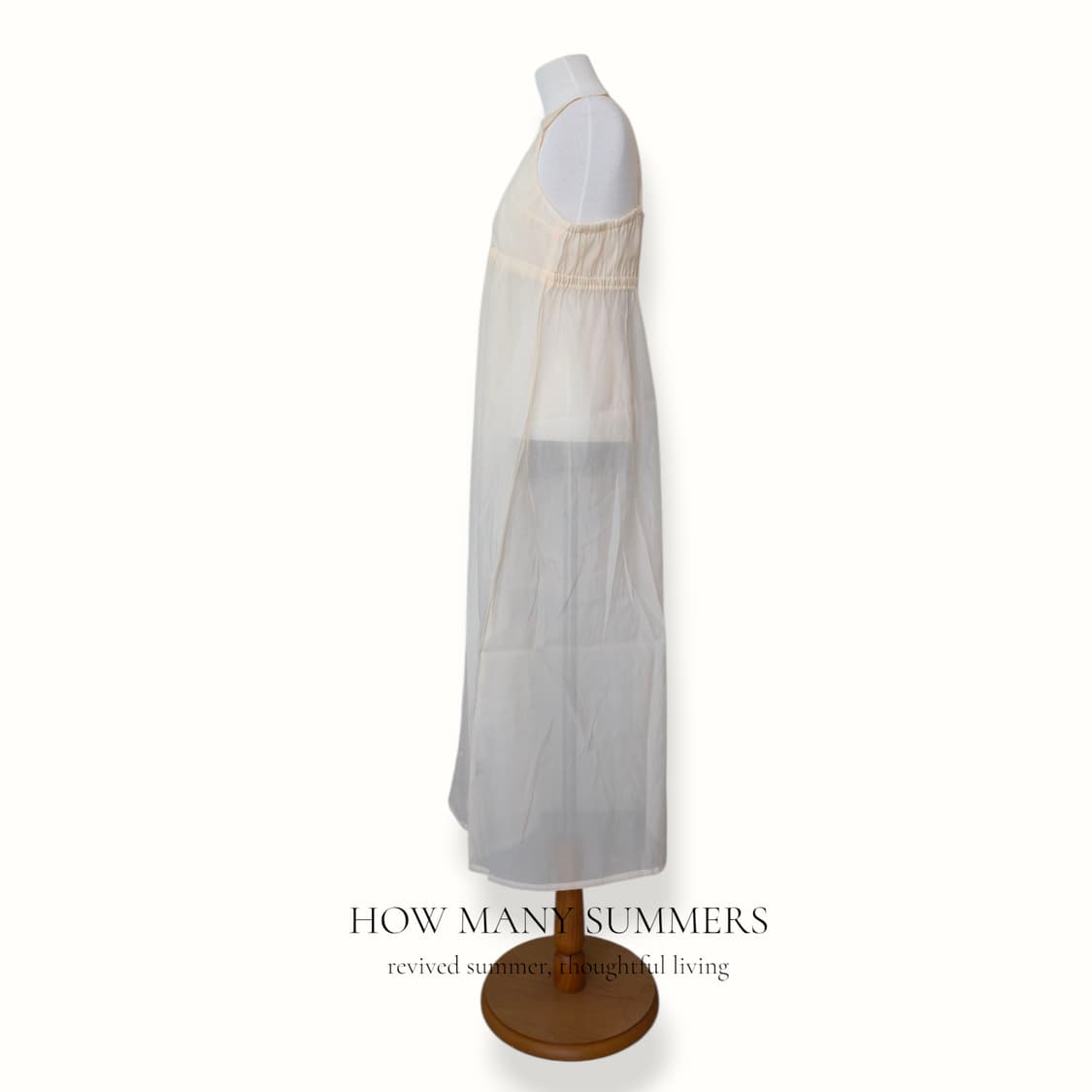 쉬폰 롱 원피스 크림 아이보리 시스루 나시 L 상품이미지2
