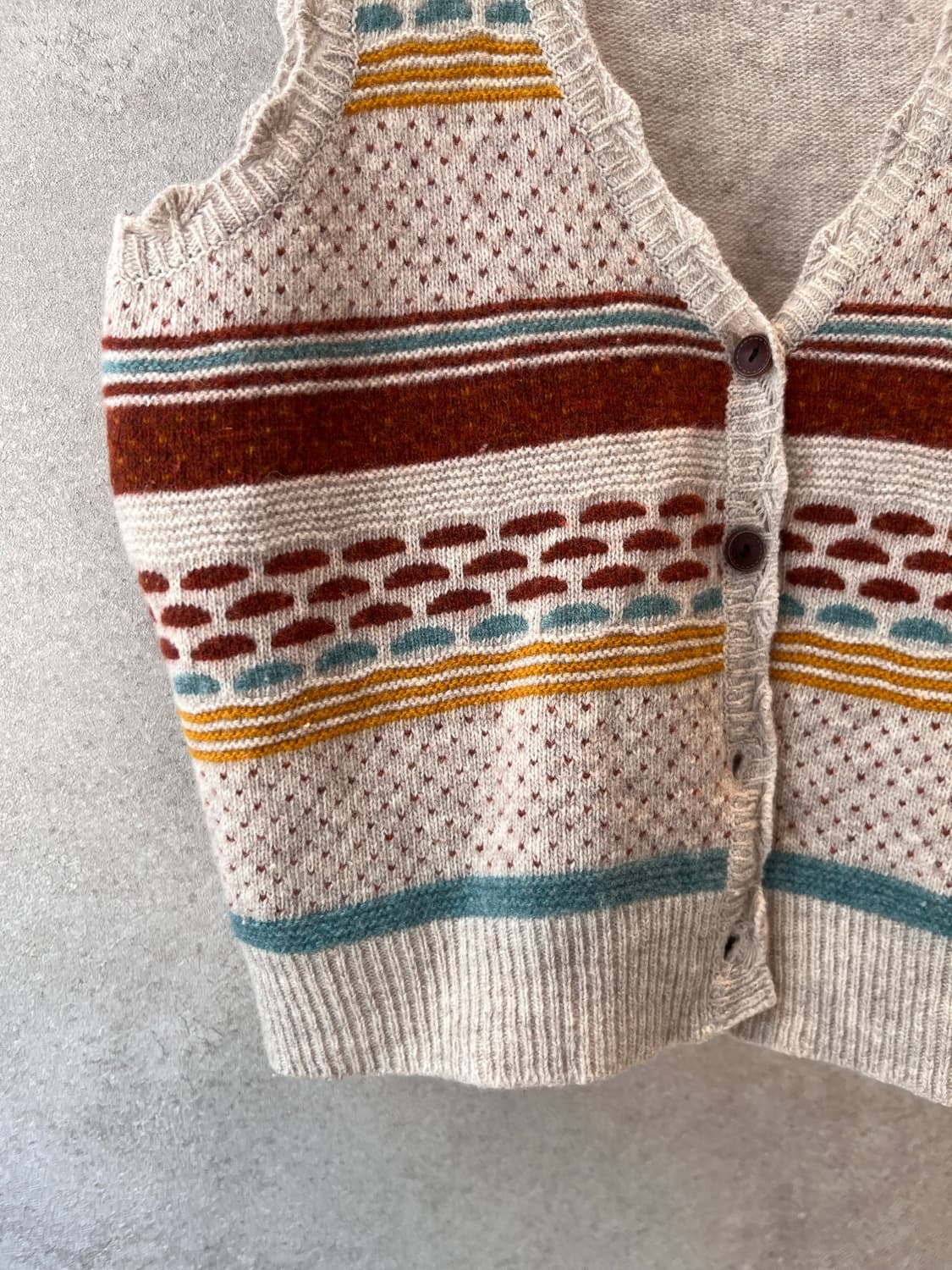 일본 빈티지 에스닉 패턴 니트 베스트 조끼 상품이미지3