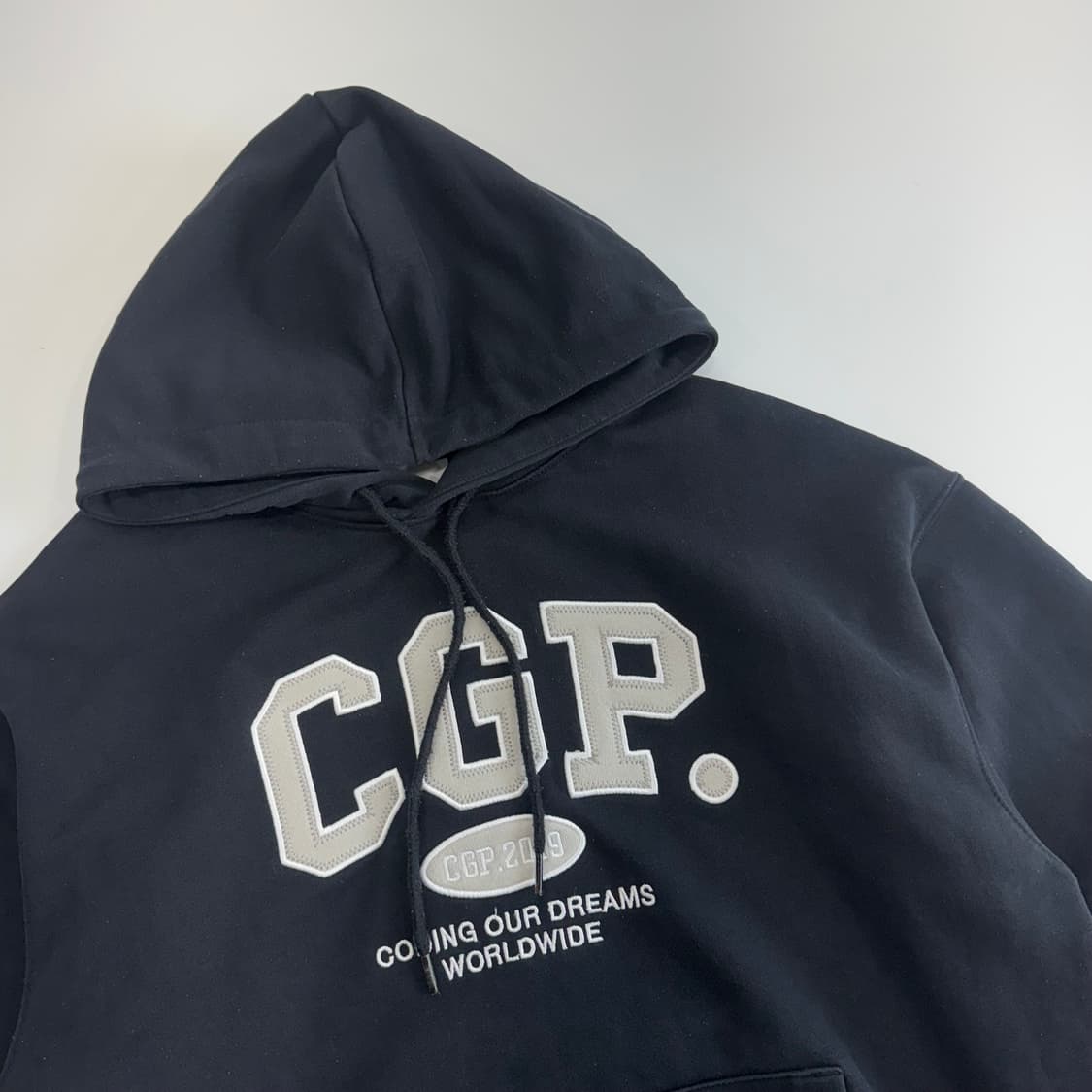 codegraphy 코드그래피 그레이 로고 네이비 후드티 상품이미지4