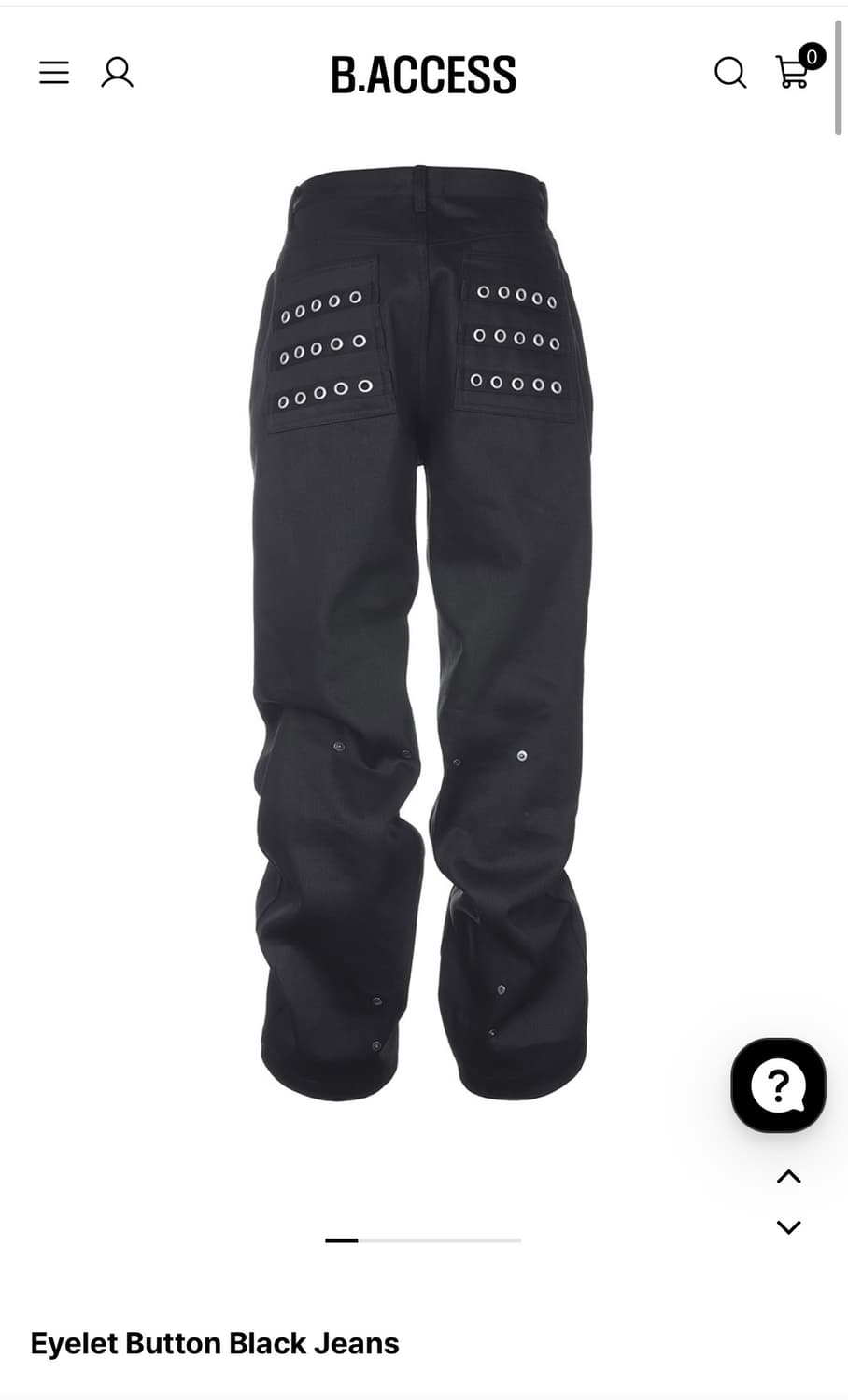 B.access Eyelet Button Black Jeans 상품이미지1