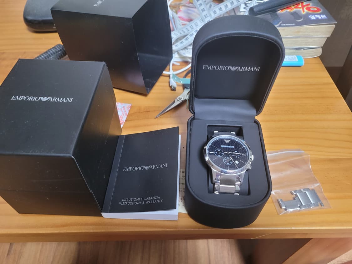 알마니 남성용 크로노 메탈시계(정품) 상품이미지1