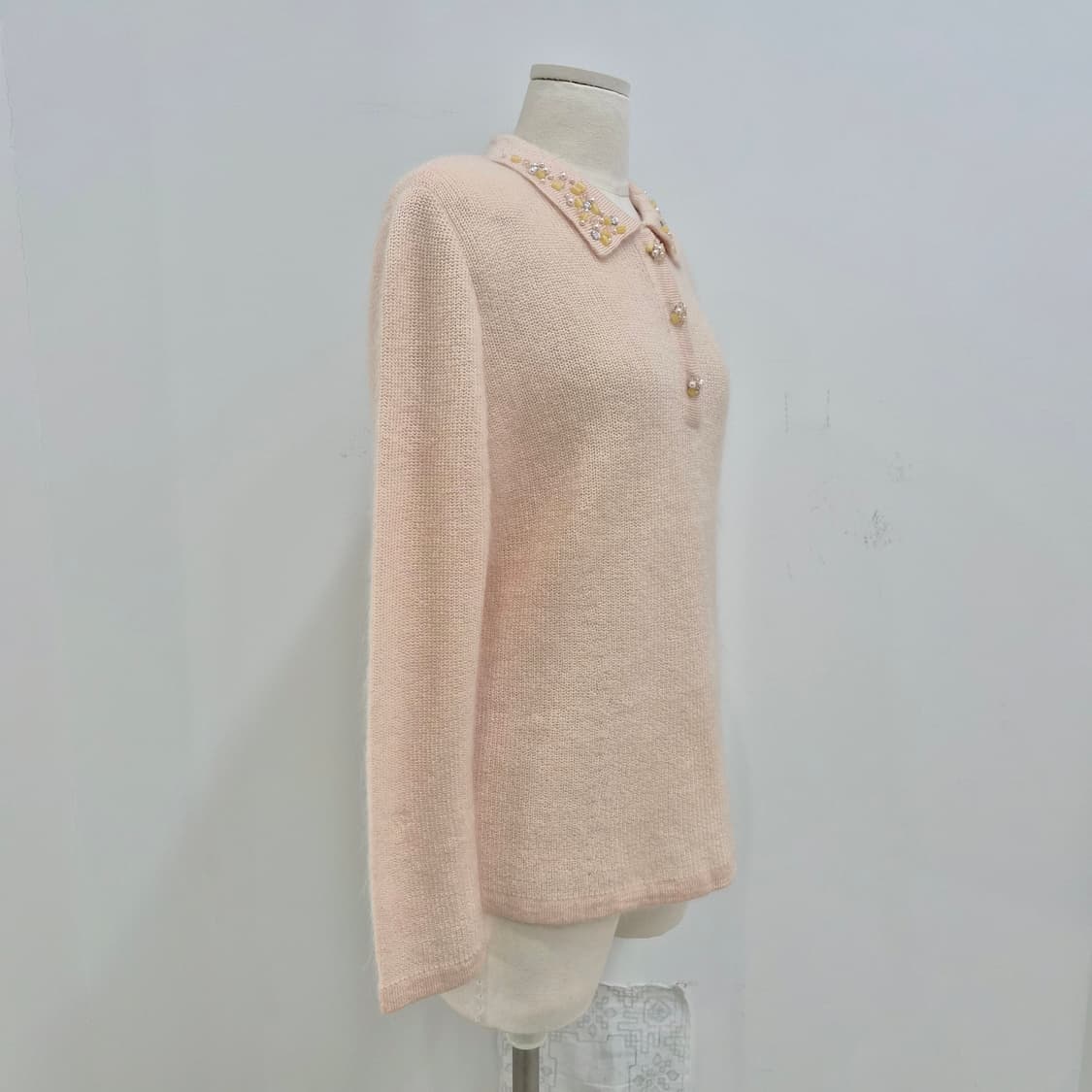 러블리핑크 비즈카라 울 실크 니트 상품이미지2