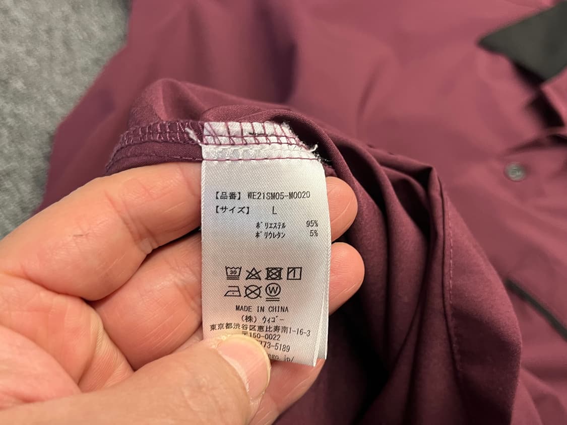 [105~110] WEGO 버건디 반팔 워크셔츠  상품이미지4