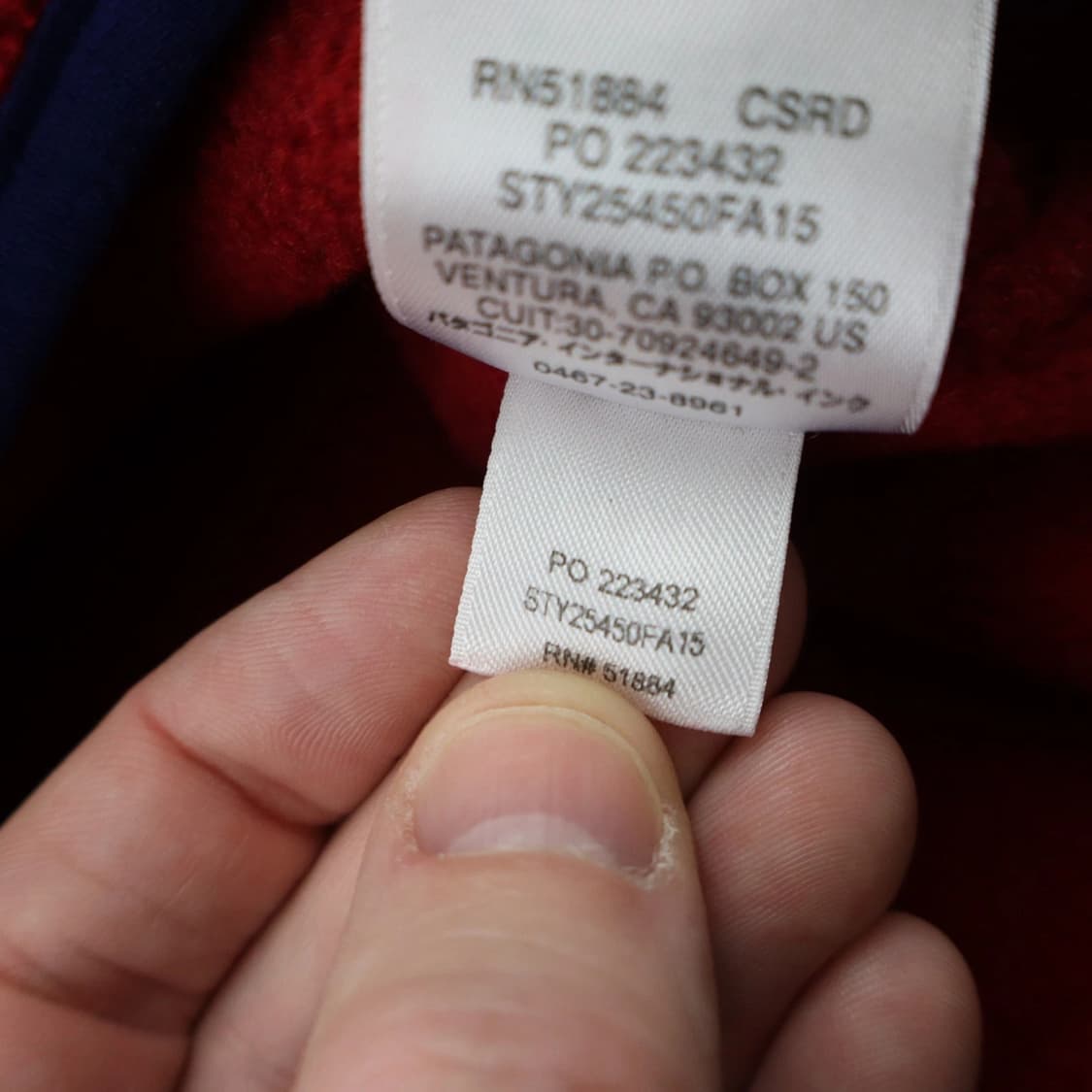 15FW 파타고니아 신칠라 스냅-T 레드/블루 니카라과 상품이미지10