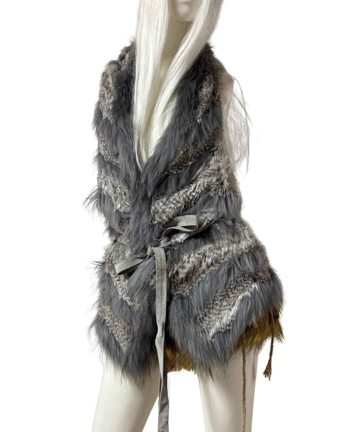 갸루맛 빈티지 퍼 베스트 상품이미지1